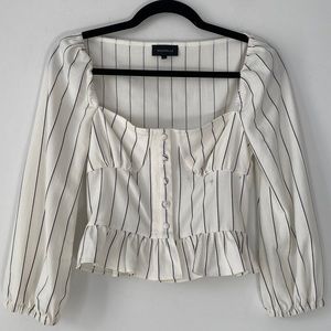 Majorelle Striped Cropped Blouse XS